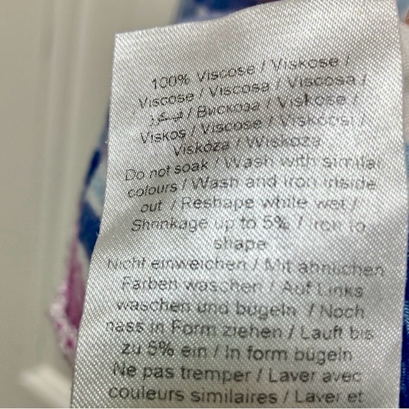 Part Two Copenhagen button up shirt, pink & blue plaid, Petite M - Picture 8 of 8